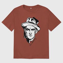 Футболка оверсайз мужская Маяковский, цвет: кирпичный