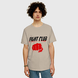 Футболка оверсайз мужская Fight Club, цвет: миндальный — фото 2