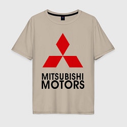 Футболка оверсайз мужская Mitsubishi, цвет: миндальный