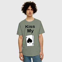 Футболка оверсайз мужская Kiss my card, цвет: авокадо — фото 2