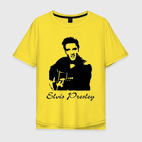 Мужская футболка оверсайз Elvis Presley / Желтый – фото 1