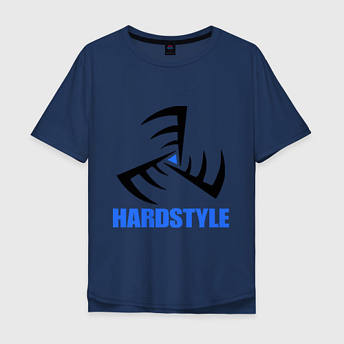 Мужская футболка оверсайз Hardstyle / Тёмно-синий – фото 1
