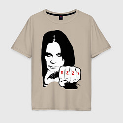 Футболка оверсайз мужская Ozzy Ozborn, цвет: миндальный