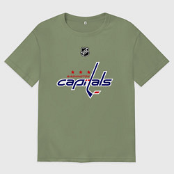 Футболка оверсайз мужская Washington Capitals: Ovechkin 8, цвет: авокадо