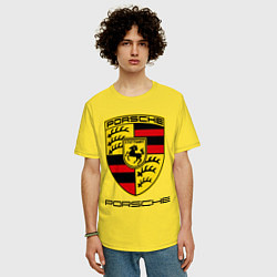Футболка оверсайз мужская Porsche Stuttgart, цвет: желтый — фото 2
