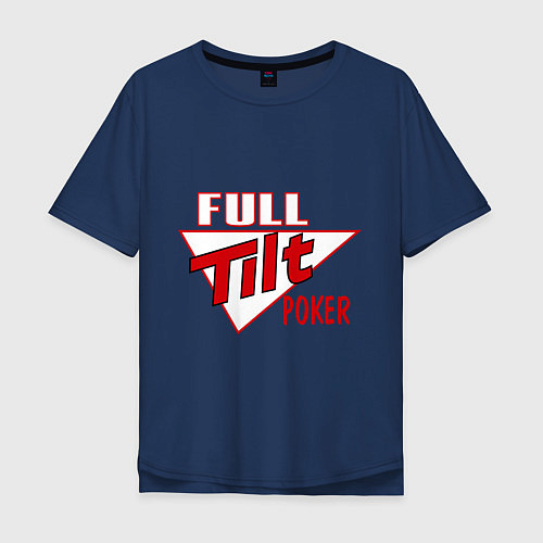 Мужская футболка оверсайз Full Tilt Poker / Тёмно-синий – фото 1