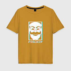 Футболка оверсайз мужская F society, цвет: горчичный