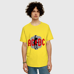 Футболка оверсайз мужская AC/DC: Angus Young, цвет: желтый — фото 2
