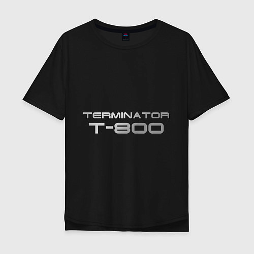 Мужская футболка оверсайз Терминатор Т-800 / Черный – фото 1