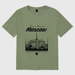 Футболка оверсайз мужская Moscow State University, цвет: авокадо