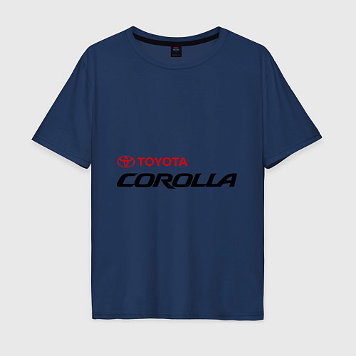 Мужская футболка оверсайз Toyota Corolla / Тёмно-синий – фото 1