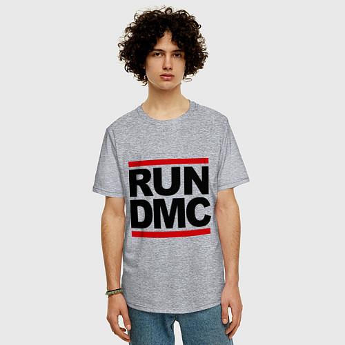 Мужская футболка оверсайз Run DMC / Меланж – фото 3