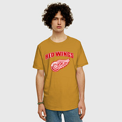 Футболка оверсайз мужская Detroit Red Wings, цвет: горчичный — фото 2