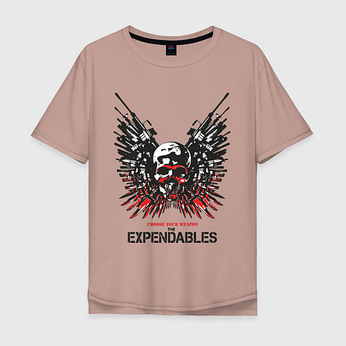 Мужская футболка оверсайз Expendables: Choose tour weapon / Пыльно-розовый – фото 1