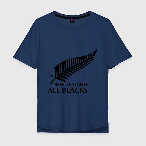 Мужская футболка оверсайз New Zeland: All blacks / Тёмно-синий – фото 1