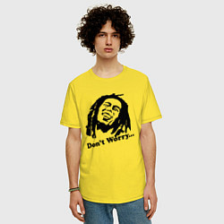 Футболка оверсайз мужская Bob Marley: Don't worry, цвет: желтый — фото 2