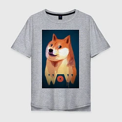 Футболка оверсайз мужская Wow Doge, цвет: меланж