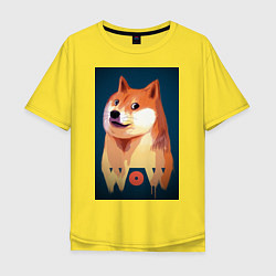 Футболка оверсайз мужская Wow Doge, цвет: желтый