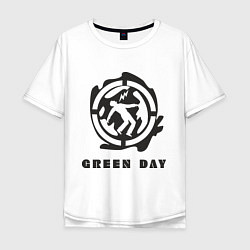 Футболка оверсайз мужская Green Day: Red Symbol, цвет: белый