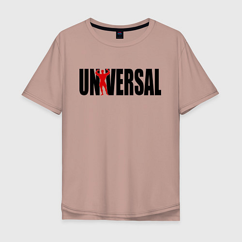 Мужская футболка оверсайз Universal bodybilding / Пыльно-розовый – фото 1