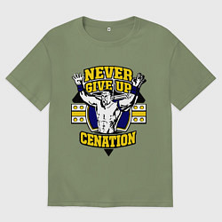 Мужская футболка оверсайз Never Give Up: Cenation