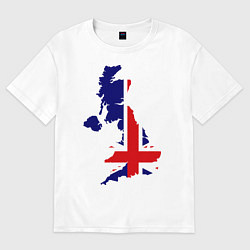 Футболка оверсайз мужская Великобритания (Great Britain), цвет: белый