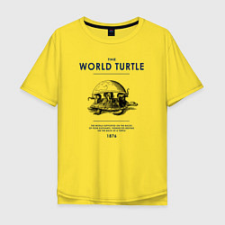 Футболка оверсайз мужская World turtle, цвет: желтый