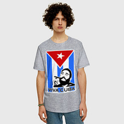 Футболка оверсайз мужская Fidel: Viva, Cuba!, цвет: меланж — фото 2