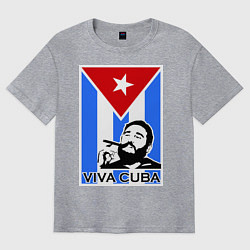 Футболка оверсайз мужская Fidel: Viva, Cuba!, цвет: меланж