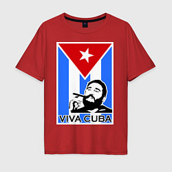 Футболка оверсайз мужская Fidel: Viva, Cuba!, цвет: красный