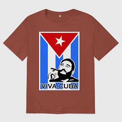 Мужская футболка оверсайз Fidel: Viva, Cuba!
