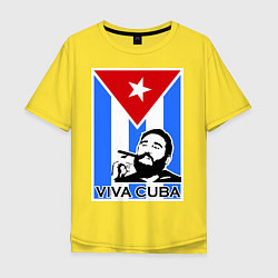 Футболка оверсайз мужская Fidel: Viva, Cuba!, цвет: желтый