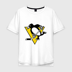 Футболка оверсайз мужская Pittsburgh Penguins, цвет: белый