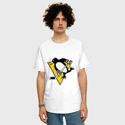 Футболка оверсайз мужская Pittsburgh Penguins, цвет: белый — фото 2