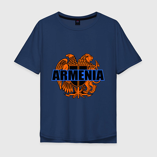 Мужская футболка оверсайз Армения / Тёмно-синий – фото 1