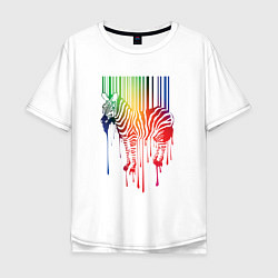Футболка оверсайз мужская Color zebra, цвет: белый