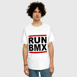 Футболка оверсайз мужская RUN BMX, цвет: белый — фото 2