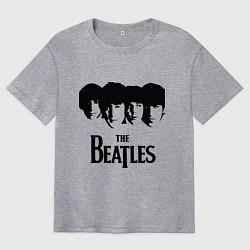 Футболка оверсайз мужская The Beatles: Faces, цвет: меланж