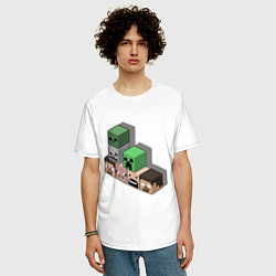 Футболка оверсайз мужская Minecraft Cube's, цвет: белый — фото 2