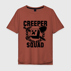 Футболка оверсайз мужская Creeper Squad, цвет: кирпичный