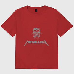 Футболка оверсайз мужская Metallica scool, цвет: красный