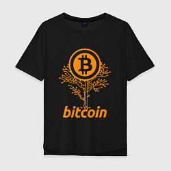 Футболка оверсайз мужская Bitcoin Tree, цвет: черный