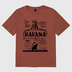 Футболка оверсайз мужская Havana Cuba, цвет: кирпичный