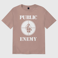 Футболка оверсайз мужская Public Enemy, цвет: пыльно-розовый