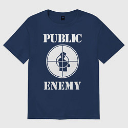 Футболка оверсайз мужская Public Enemy, цвет: тёмно-синий