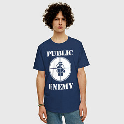 Футболка оверсайз мужская Public Enemy, цвет: тёмно-синий — фото 2