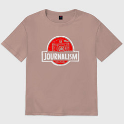 Футболка оверсайз мужская Journalism, цвет: пыльно-розовый