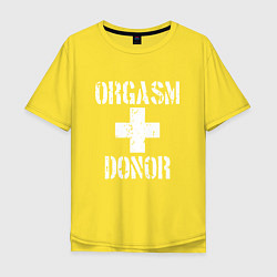 Футболка оверсайз мужская Orgasm + donor, цвет: желтый