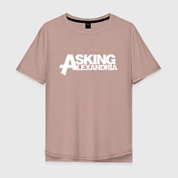 Футболка оверсайз мужская Asking Alexandria, цвет: пыльно-розовый