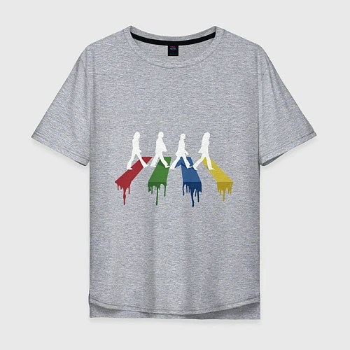 Мужская футболка оверсайз Beatles Color / Меланж – фото 1